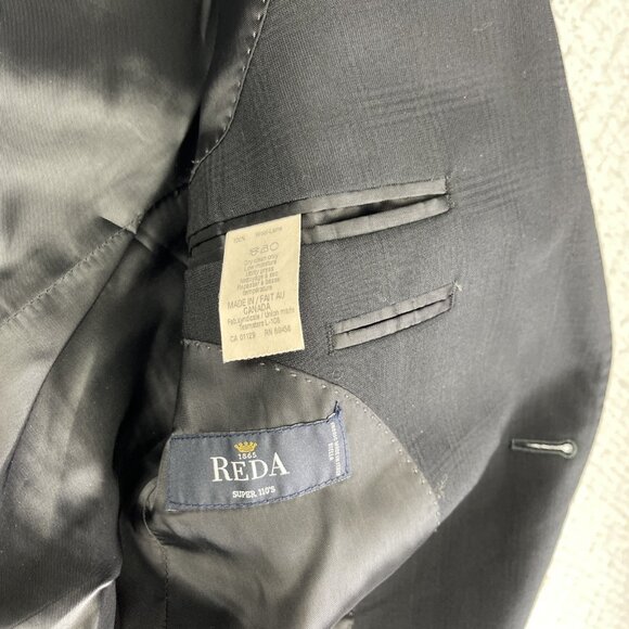 Joseph Abboud Blazer Mens 38L Black REDA Super 110s Wool 2 Button Jacket - Picture 14 of 16